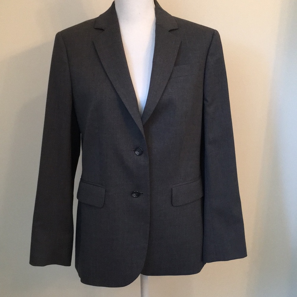 Brooks Brothers Gray Wool Stretch Blazer Sz 10 EUC